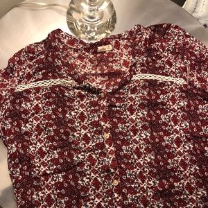 Red and white, casual button down